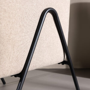 Rika – Armchair – Beige, Noir – 66 x 70 x 65 cm