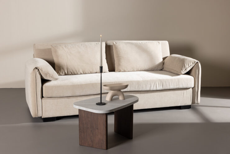 Malva – Canapé 3 places – Beige, Noir, Marron – 88 x 97 x 230 cm