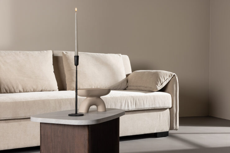 Malva – Canapé 3 places – Beige, Noir, Marron – 88 x 97 x 230 cm