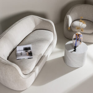 Elio – Canapé 3 places – Gris clair, Noir – 98 x 76 x 196 cm