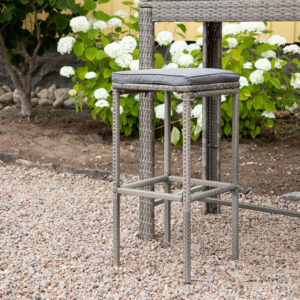 Alo – Chaise de bar – Gris – 38 x 76 x 38 cm