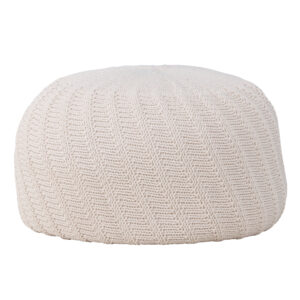 Ted – Pouf – Blanc cassé, Beige – ⌀60 cm