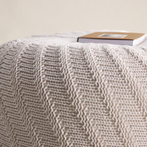 Ted – Pouf – Blanc cassé, Beige – ⌀60 cm