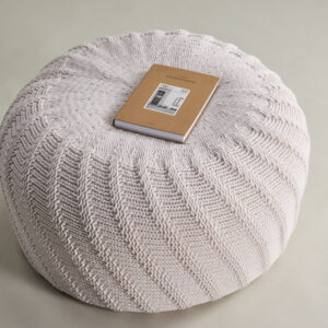 Ted – Pouf – Blanc cassé, Beige – ⌀60 cm
