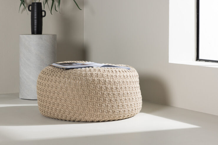 Sam – Pouf – Beige – ⌀45 cm