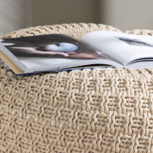 Sam – Pouf – Beige – ⌀45 cm