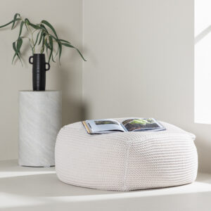 Luca – Pouf – Crème, Beige – 60 x 40 x 60 cm