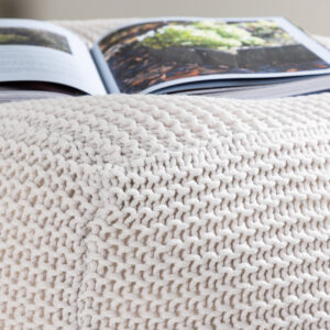 Luca – Pouf – Crème, Beige – 60 x 40 x 60 cm
