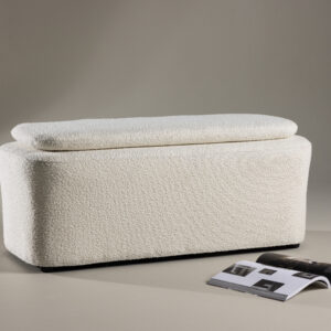 Laurel – Ottoman – Noir, Blanc – 110 x 51 x 46,5 cm