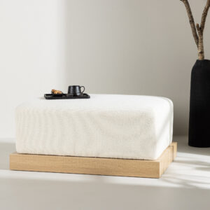 Ivy – Ottoman – Naturel, Blanc – 70 x 45 x 100 cm