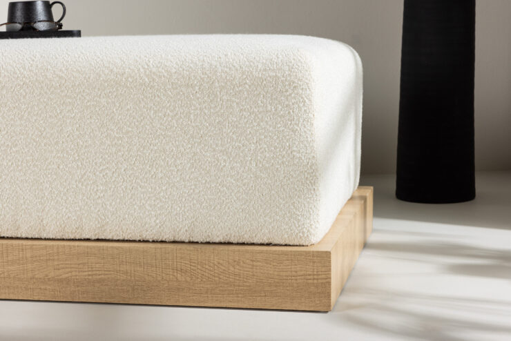 Ivy – Ottoman – Naturel, Blanc – 70 x 45 x 100 cm