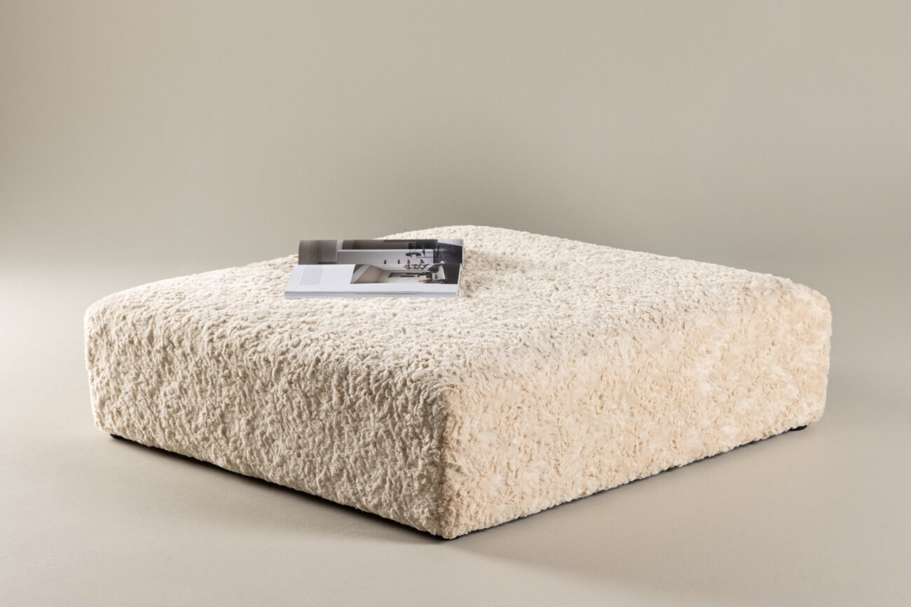 Frankie – Pouf – Beige, Noir – 100 x 30 x 100 cm