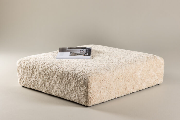 Frankie – Pouf – Beige, Noir – 100 x 30 x 100 cm