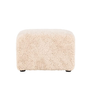 Frankie – Pouf – Beige, Noir – 50 x 35 x 50 cm