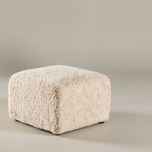 Frankie – Pouf – Beige, Noir – 50 x 35 x 50 cm