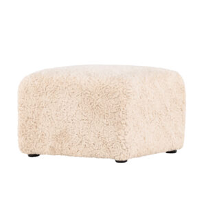 Frankie – Pouf – Beige, Noir – 50 x 35 x 50 cm