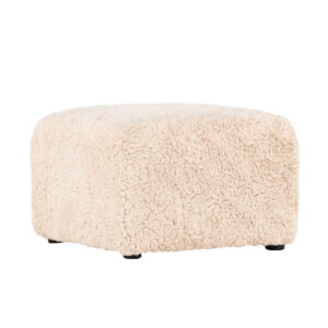 Frankie – Pouf – Beige, Noir – 50 x 35 x 50 cm