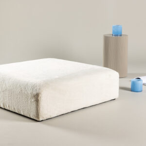 Davie – Pouf – Beige, Noir – 100 x 30 x 100 cm