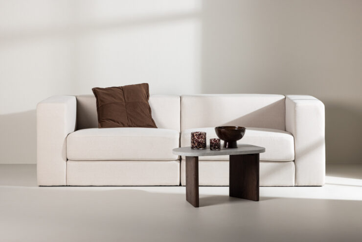 Lumi – Canapé 3 places – Noir, Blanc – 94 x 70 x 238 cm