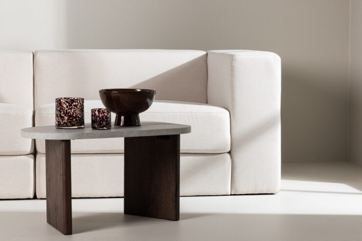 Lumi – Canapé 3 places – Noir, Blanc – 94 x 70 x 238 cm
