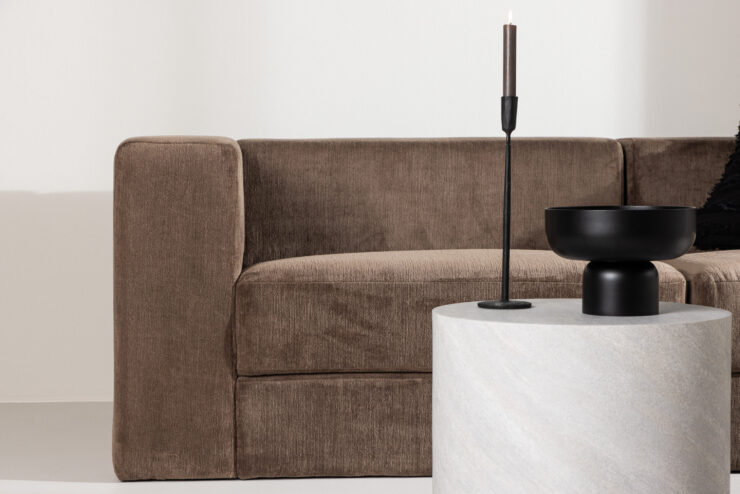 Lumi – Canapé 3 places – Noir, Marron – 94 x 70 x 238 cm