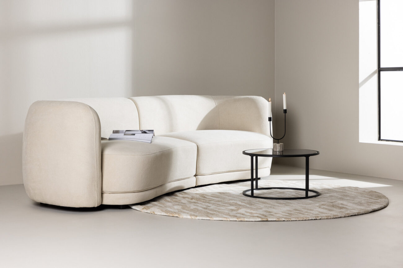 Cielo – Canapé 3 places – Noir, Blanc – 91 x 80 x 268 cm