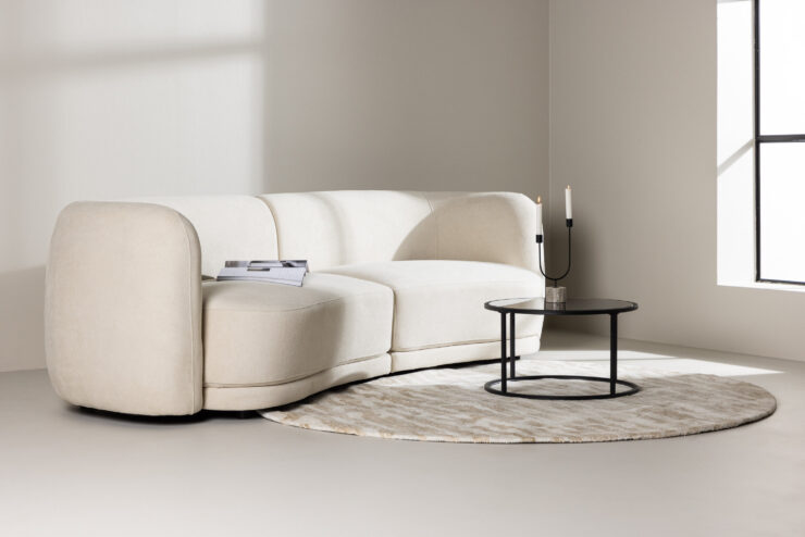 Cielo – Canapé 3 places – Noir, Blanc – 91 x 80 x 268 cm