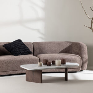 Cielo – Canapé 3 places – Noir, Marron – 91 x 80 x 268 cm