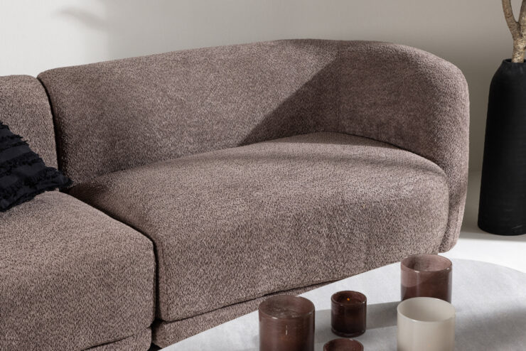 Cielo – Canapé 3 places – Noir, Marron – 91 x 80 x 268 cm