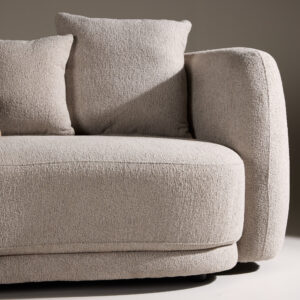 Cielo – Canapé 3 places – Beige, Noir – 91 x 80 x 268 cm