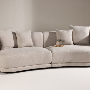 Cielo – Canapé 3 places – Beige, Noir – 91 x 80 x 268 cm