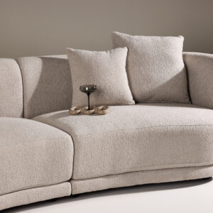 Cielo – Canapé 3 places – Beige, Noir – 91 x 80 x 268 cm