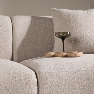 Cielo – Canapé 3 places – Beige, Noir – 91 x 80 x 268 cm