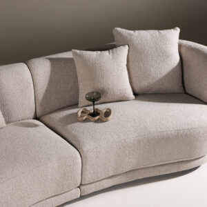 Cielo – Canapé 3 places – Beige, Noir – 91 x 80 x 268 cm