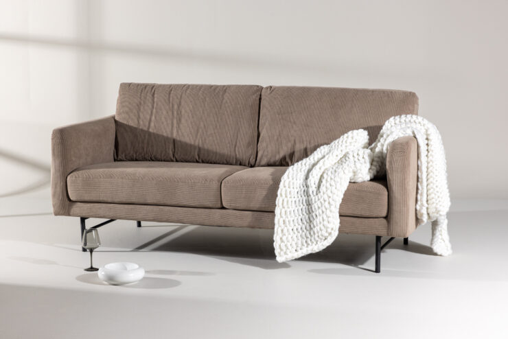 Sky – Canapé 3 places – Noir, Marron – 88 x 69 x 198 cm