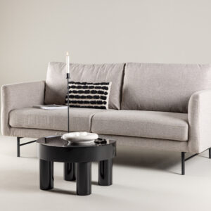 Sky – Canapé 3 places – Noir, Marron – 88 x 69 x 198 cm