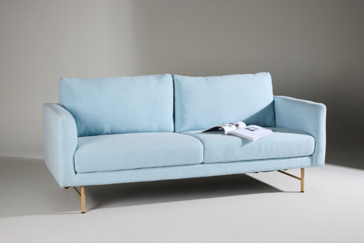Sky – Canapé 3 places – Bleu, Blanchi – 88 x 69 x 198 cm