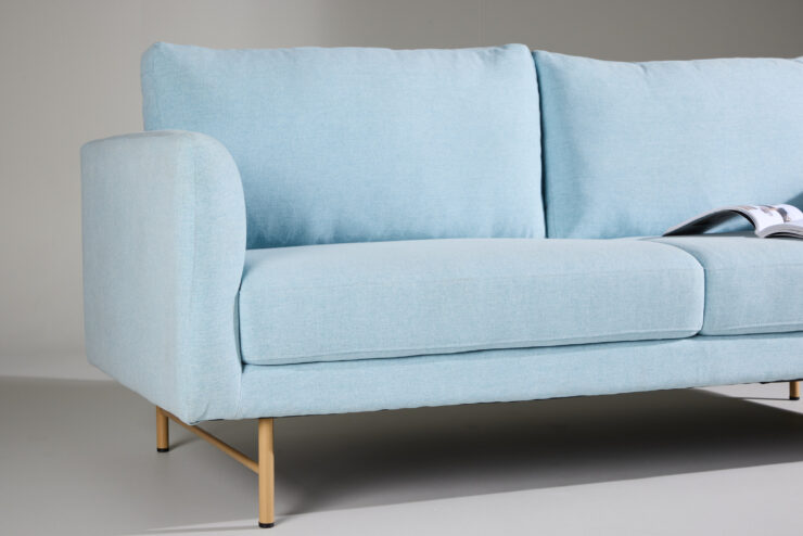 Sky – Canapé 3 places – Bleu, Blanchi – 88 x 69 x 198 cm