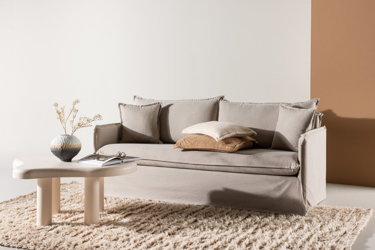 Nova – Canapé 3 places – Noir, Marron – 94 x 90 x 200 cm