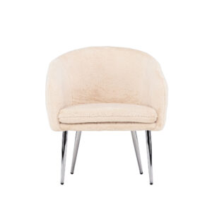 Wanda – Armchair – Beige, Argenté – 69 x 77 x 69 cm