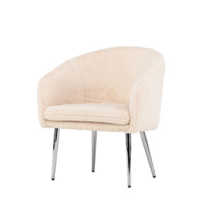 Wanda – Armchair – Beige, Argenté – 69 x 77 x 69 cm