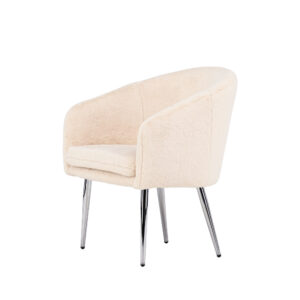 Wanda – Armchair – Beige, Argenté – 69 x 77 x 69 cm