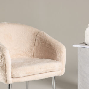 Wanda – Armchair – Beige, Argenté – 69 x 77 x 69 cm
