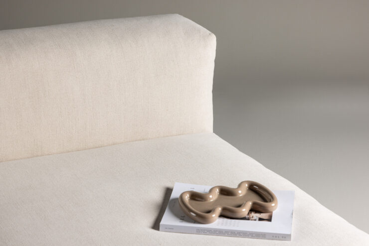 Mavi – Module de canapé – Beige, Noir – 135 x 70 x 105 cm