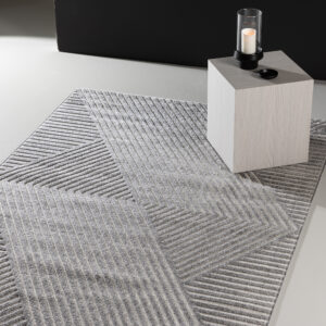 Aron – Tapis de salon – Gris – 290 x 200 cm