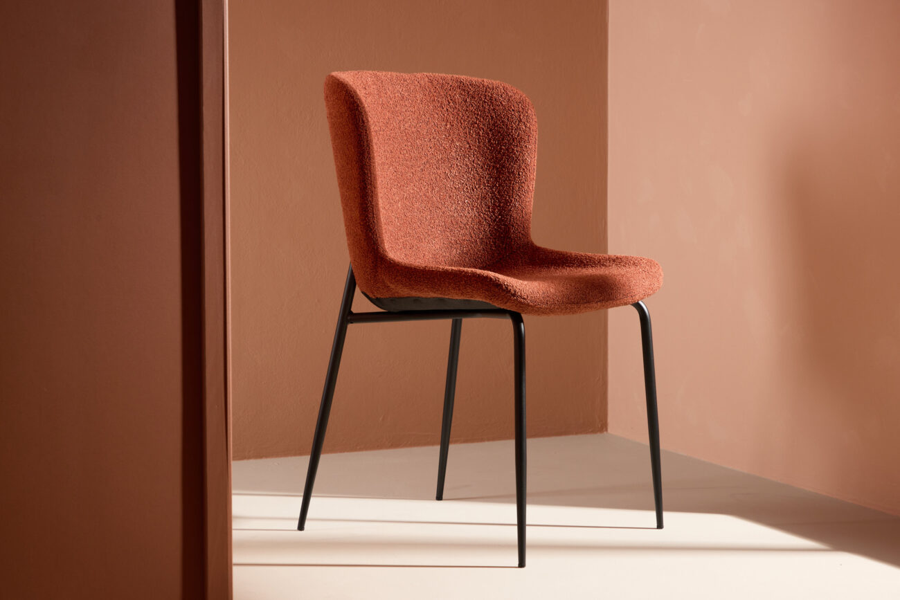 Modesto – Chaise de salle à manger – Noir, Rouge – 54 x 79,5 x 48 cm