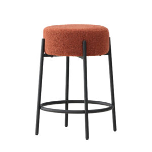 Tucson – Chaise de bar – Rouge, Noir – ⌀50 cm