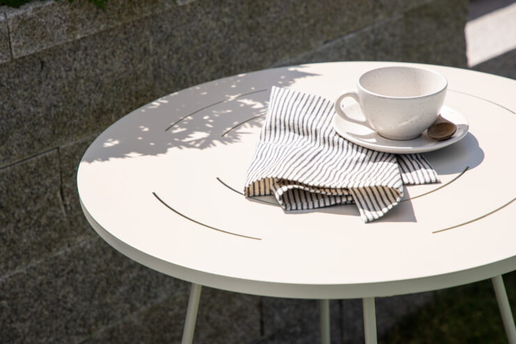 Bacong – Table de café – Beige – ⌀60 cm