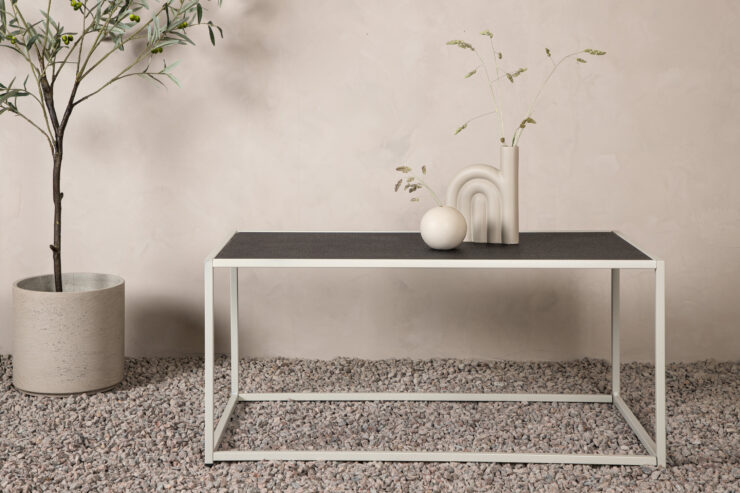 Siaton – Table basse – Beige, Gris – 110 x 60 cm