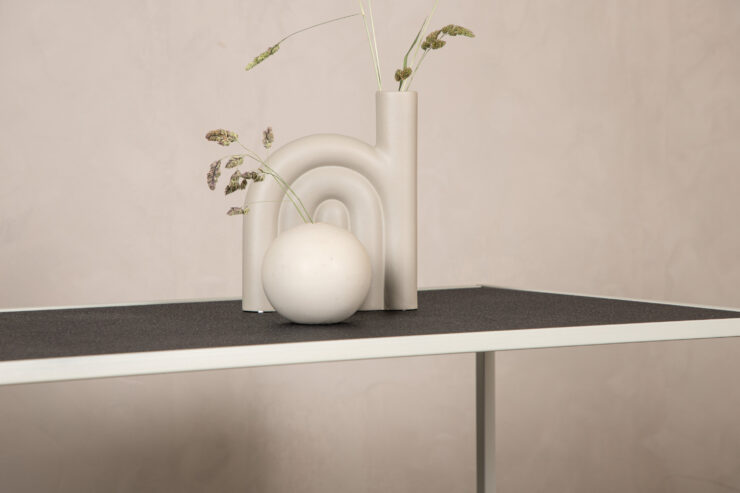 Siaton – Table basse – Beige, Gris – 110 x 60 cm